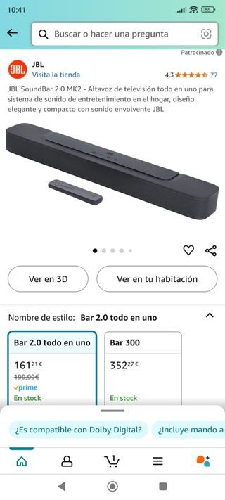 Barra de sonido JBL 2.0