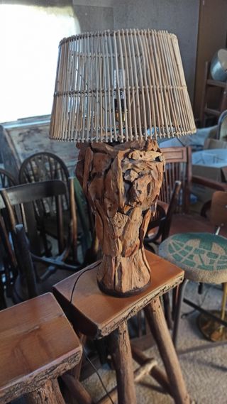 Lampara de diseño madera y bambú