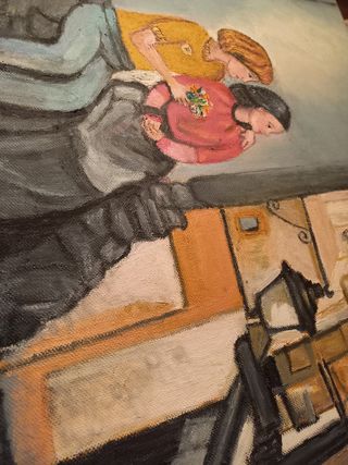 Cuadro amigas en el pueblo