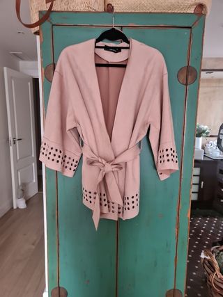 Kimono antelina color nude