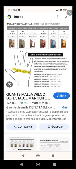 Guantes malla 