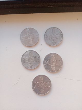 Monedas de 50 céntimos de franco