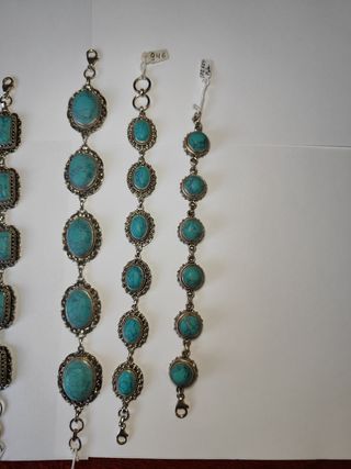 Pulseras de plata 925 y piedras turquesas