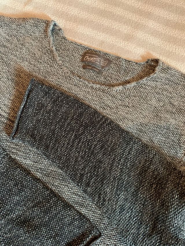 Maglia cotone grigio, Jack & Jones, taglia L.