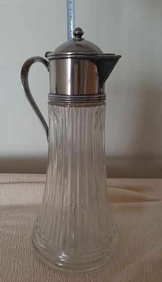 Jarra termo de cristal antigua