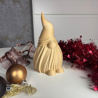 Gnomo di Natale Decorativo - Effetto Legno