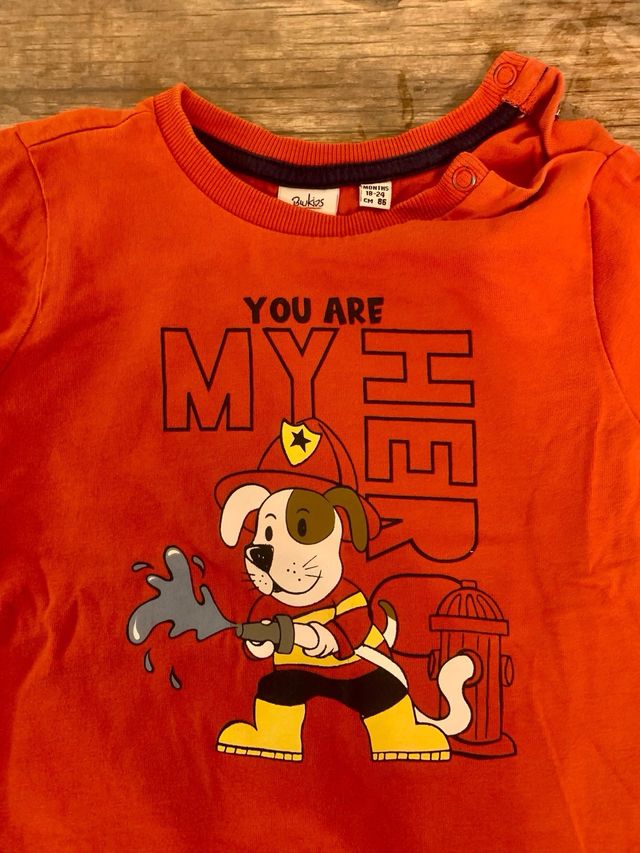 Felpa Blukids cane vigile del fuoco bimbo