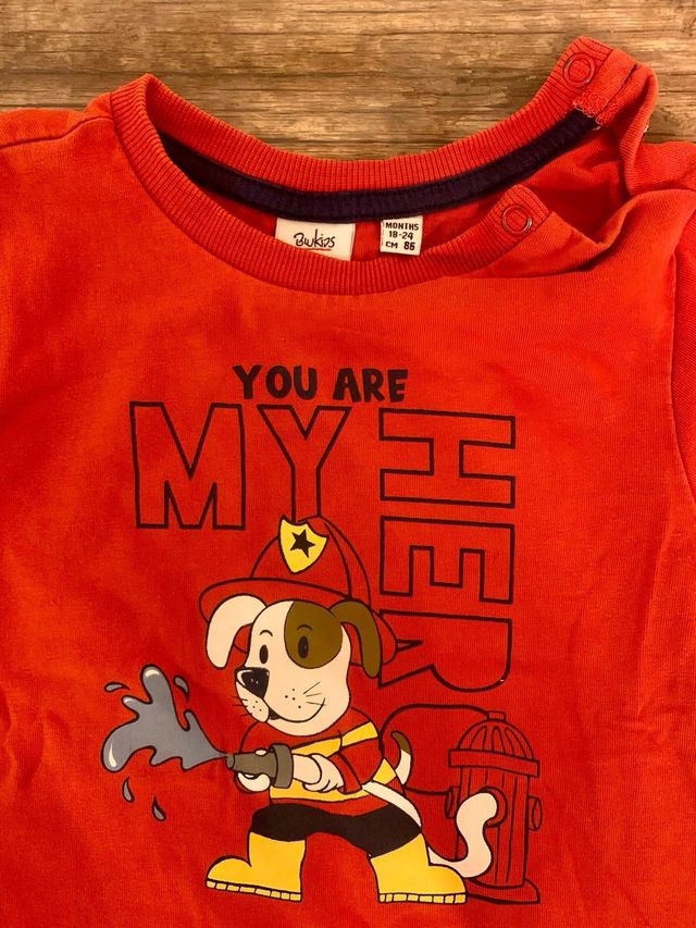 Felpa Blukids cane vigile del fuoco bimbo