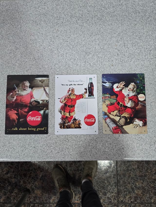 Carteles Chapa Papanoel Coca-Cola