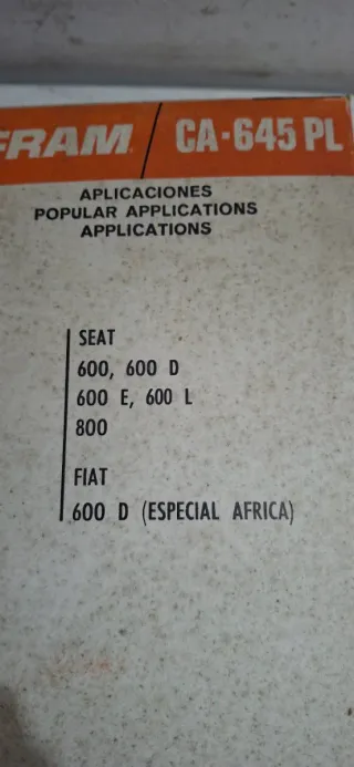Filtro de aire Seat 600