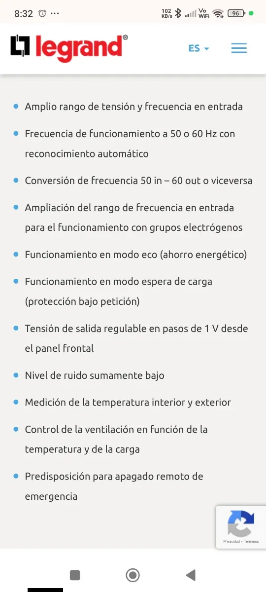 Inversor/Cargador UPS Legrand 5000VA