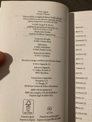 Canción de hielo y fuego: Juego de tronos (Omnium)