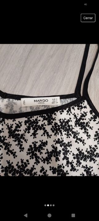 Camisa de raso y tirantes