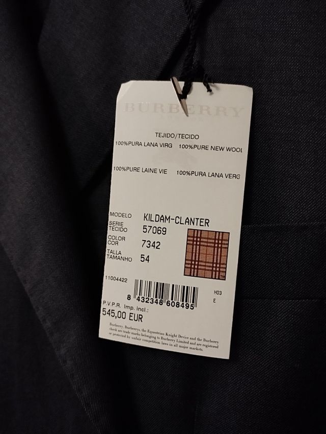ABITO BURBERRY MAI INDOSSATO