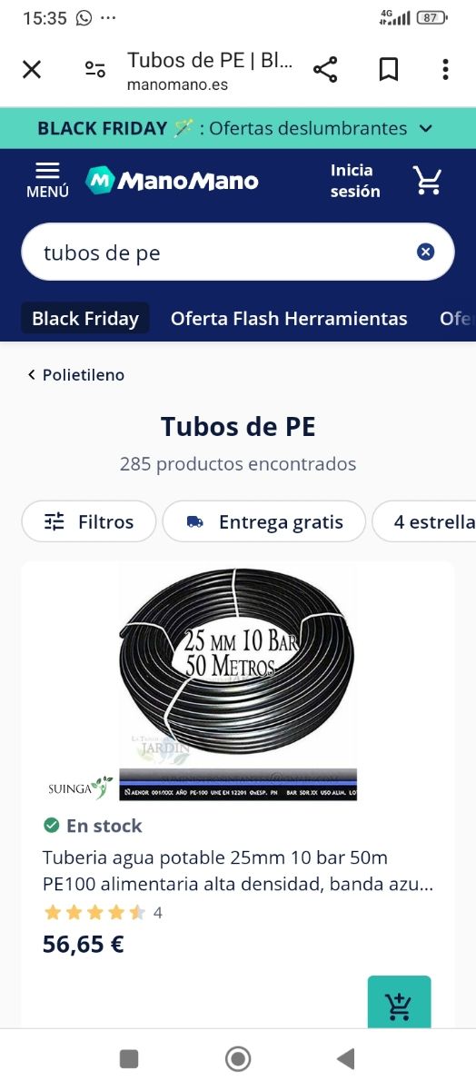 Tubo de 25 mm de diametro