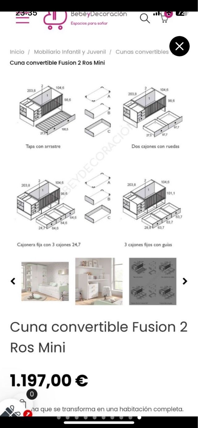 rebaja Maxicuna 70x140 convertible