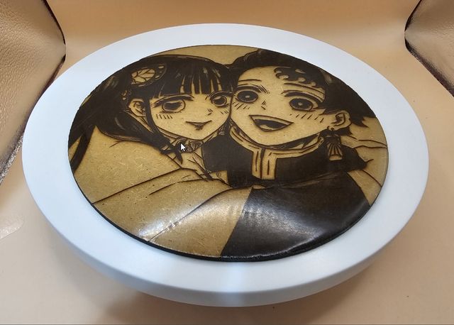 Grabado Láser - Tanjiro y Kanao, cubierto resina