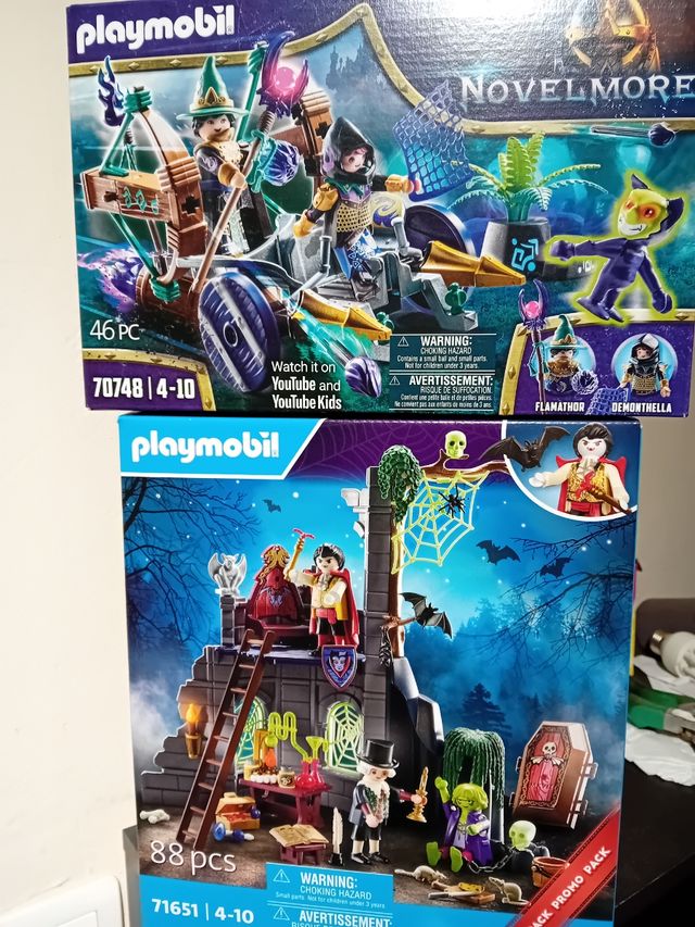 Playmobil bruja carro y castillo monstru