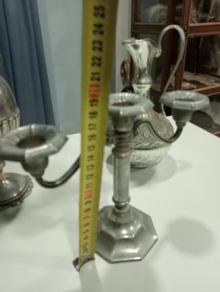 Set 3 pezzi Vintage lega plettro coppe candelabbro