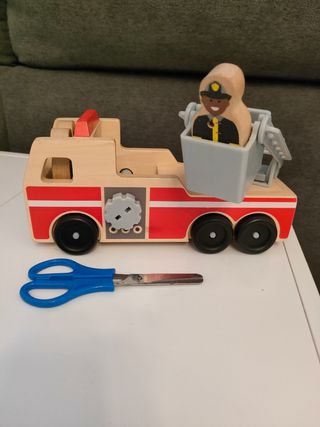 Camión bomberos juguete madera