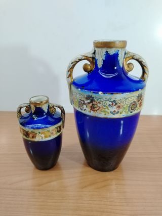 PAREJA DE JARRONES AZULES