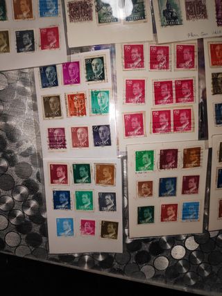 10 hojas de sellos de España usados