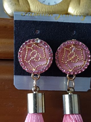 PENDIENTES LARGOS DE HILOS DE SEDA