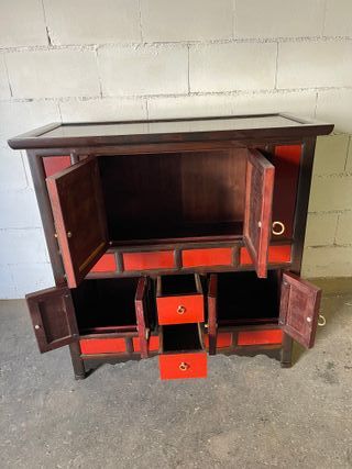 ✅comoda oriental madera maciza