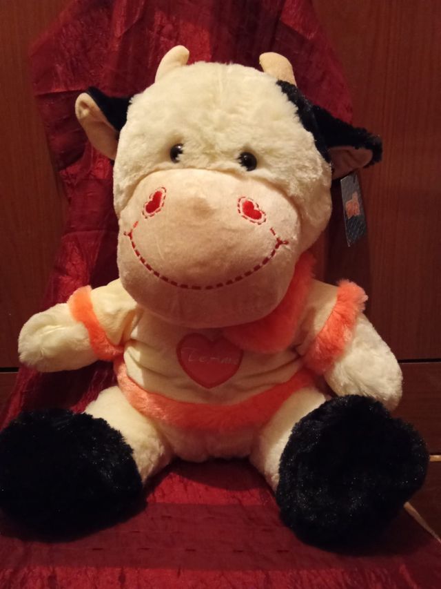 Peluche de vaca blanca