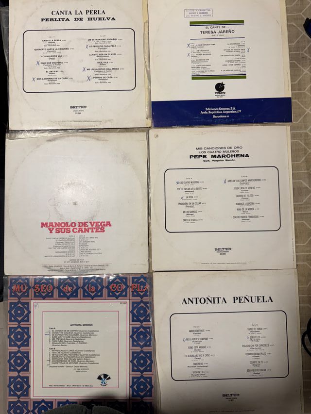 FLAMENCO y FANDANGO COLECCION 6 DISCOS VINILO LP