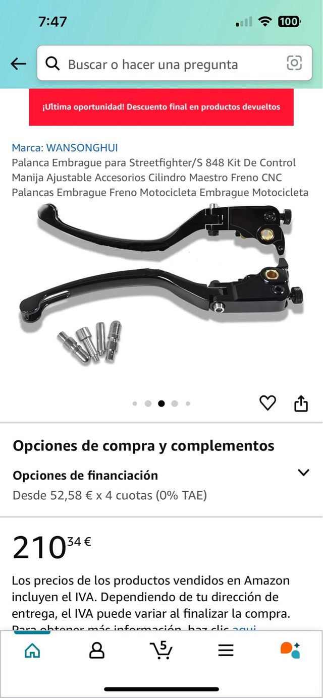 Palanca Embrague para Streetfighter/S