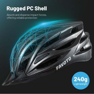 Favoto Casco da Bicicletta con visiera L 58-61cm