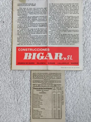 PALENCIA COLECCIONISMO TAURINO AÑO 1961 Y 1976