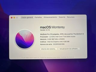 Macbook Pro 13” I7 8gb Ram
