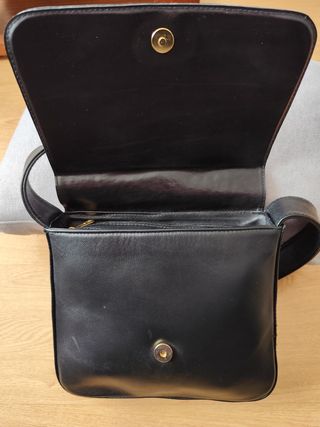 Bolso piel auténtica (cuero) negro