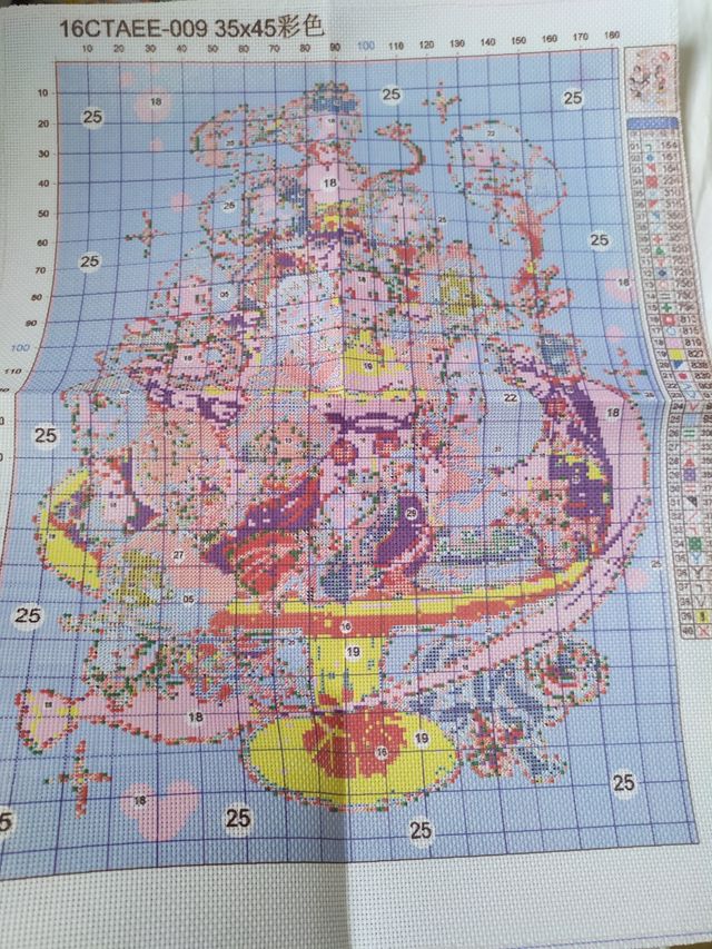 Kit punto de cruz, nuevo