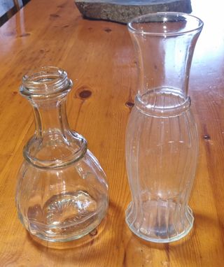 Botellas antiguas. 21 cm y 26 cm altura.