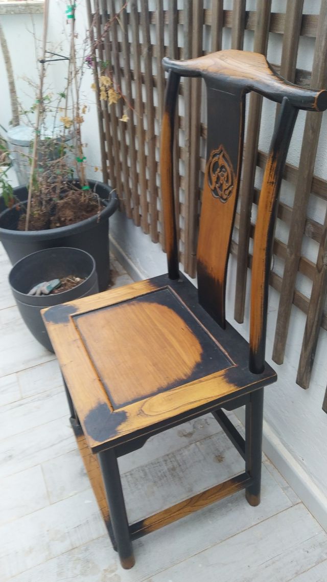 4 sillas antiguas japonesas marrones