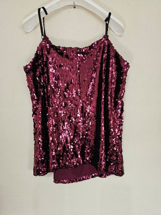 Top lentejuelas color Vino Talla 44