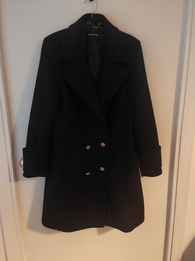 Abrigo azul marino, botones Tintoretto de segunda mano
