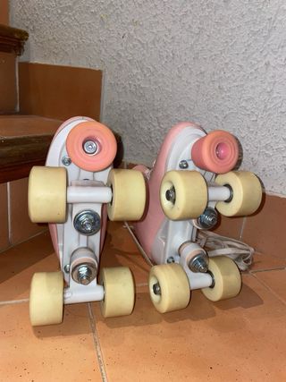 Patines artísticos niña Oxelo Quad 100 rosa