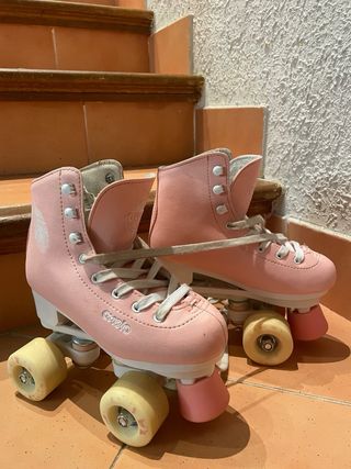 Patines artísticos niña Oxelo Quad 100 rosa