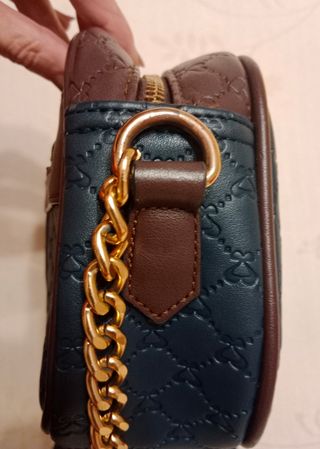 Bolso fiesta, marrón y azul marino 