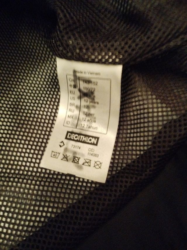 Chubasquero para entrenar decathlon T 12