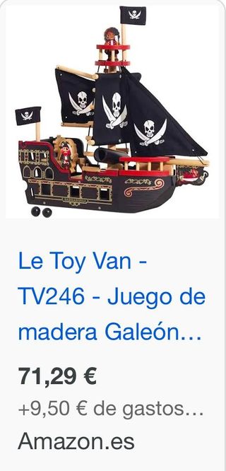 Barco pirata de barbarroja de madera