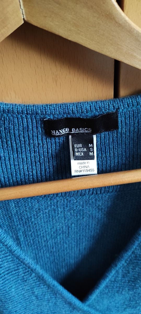 Chaleco azul petróleo Mango