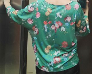 Blusa estampada manga murciélago 3/4