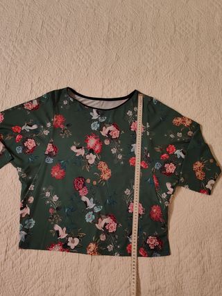 Blusa estampada manga murciélago 3/4