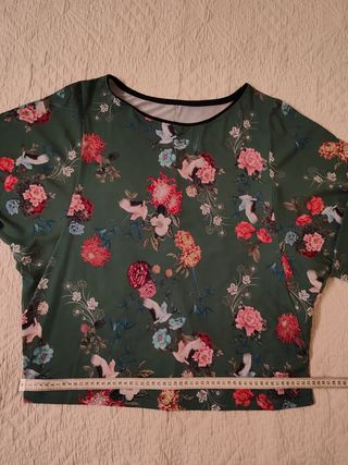 Blusa estampada manga murciélago 3/4