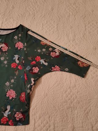Blusa estampada manga murciélago 3/4
